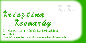 krisztina kesmarky business card