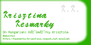 krisztina kesmarky business card